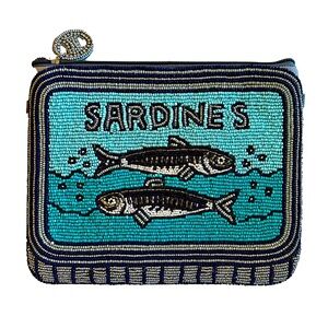 Lily Posh Sardines in Tin Can Crossbody Mini Clutch Bag, Sardine Fish Sea Life